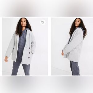 NEW Madwell light gray sweatshirt quilted streetwear puffer coat jacket M